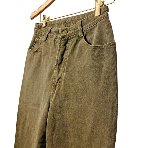 Bongo by Gene Montesano (Vintage 90s High Rise Relaxed Fit Tapered Jeans olive - Picture 7 of 7